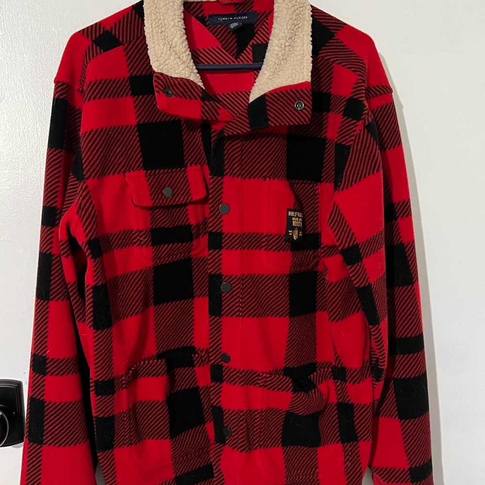 Tommy Hilfiger Red and Black Plaid Jacket